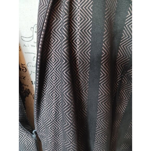 Soft Surroundings XL Faux Suede Duster Jacket, Brown Geometric Print, Soft - Picture 4 of 7